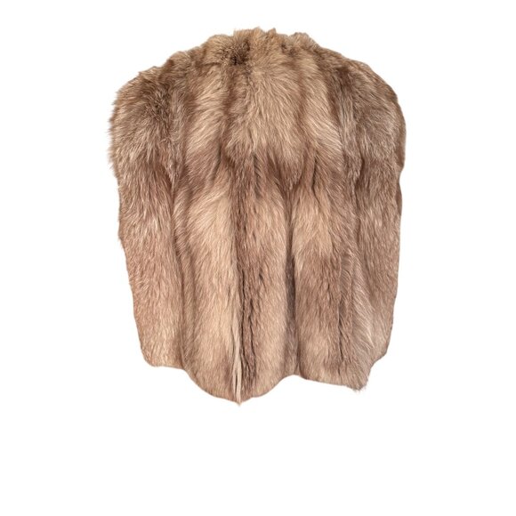 Jannson & Co Vintage Womens Tan Fur Cape Stole Wrap With Satin Lining & Hook Clo - Picture 4 of 8